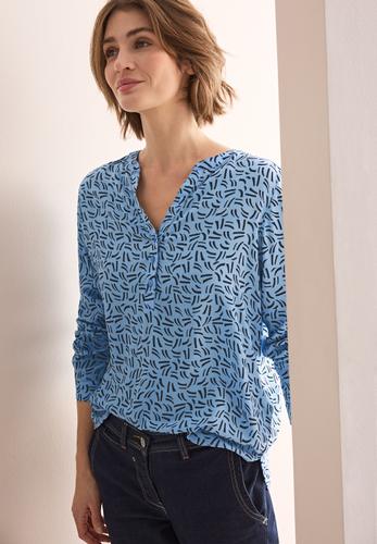 Bluse mit Minimal Print XL - Fresh Light Blue