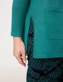 Lange Basic-Strickjacke 46 Figurumspielend - Dark Smaragd