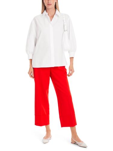 Oversized Hemdbluse in 100 % Baumwolle 36 - White