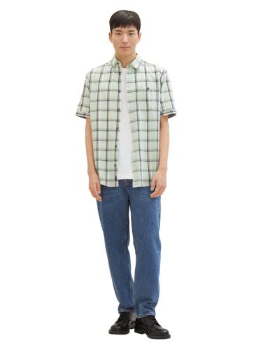 Kurzarmhemd mit Karomuster XL Regular Fit - Light Green Multicolor Check