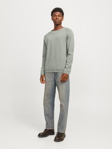 JJEHILL KNIT CREW NECK NOOS XL Structure Fit - Iceberg Green