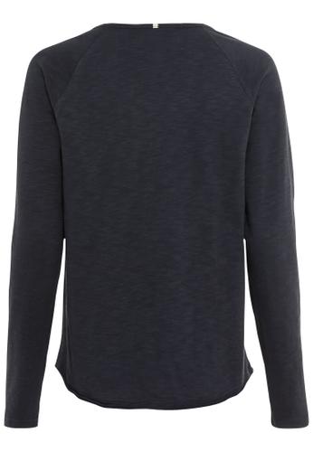Langarmshirt aus reiner Baumwolle S Regular Fit - Dark Navy