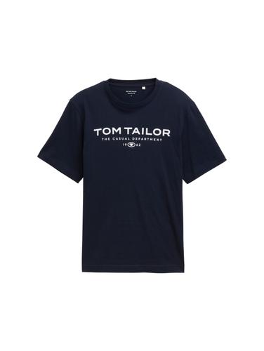 T-Shirt aus Baumwolle mit Logo-Print XL Regular Fit - Sky Captain Blue