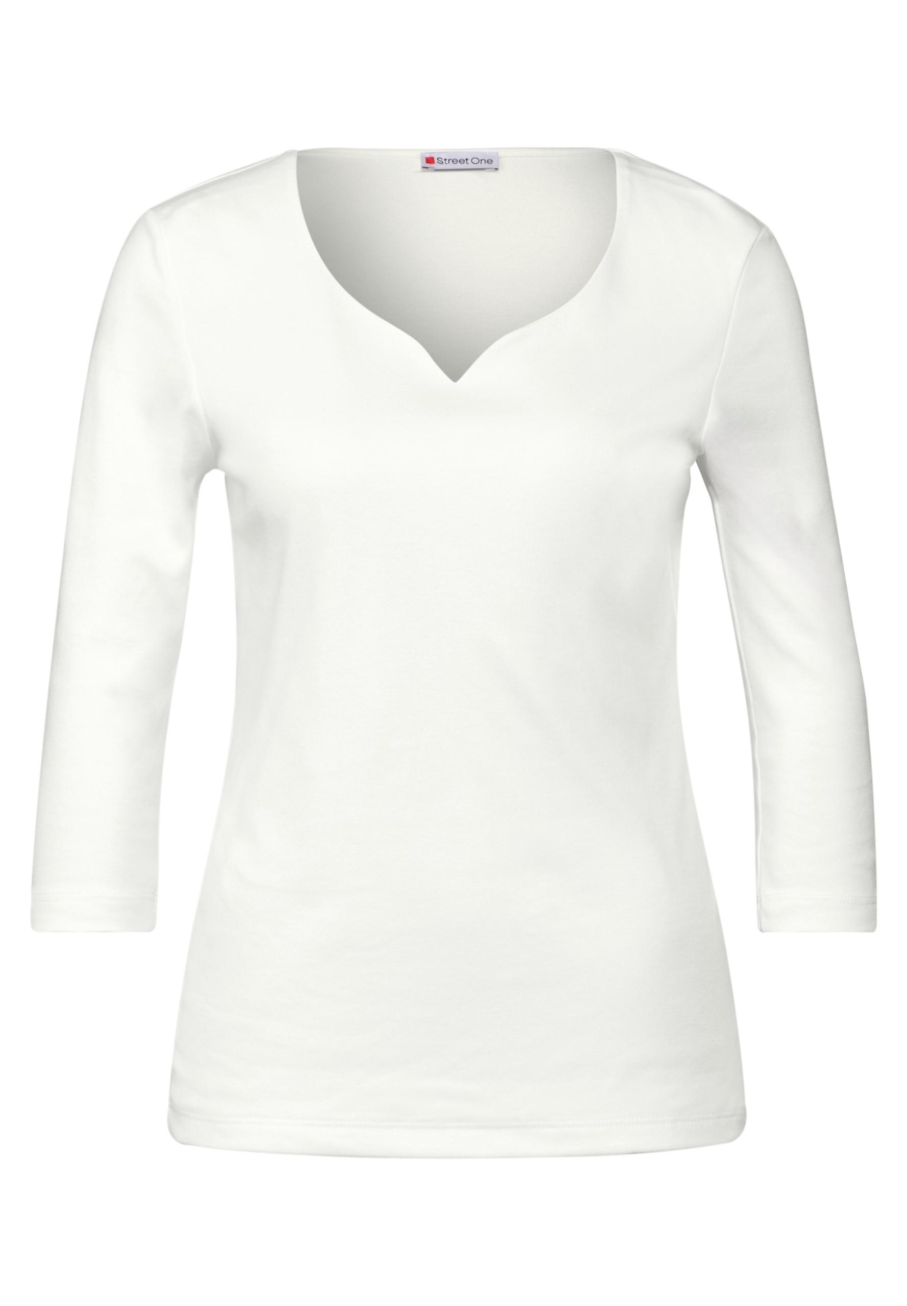Shirt mit Herzausschnitt 46 - Off White