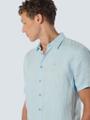 Shirt Short Sleeve Linen Solid Blau L