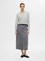 SLFKRISTA-GERDA HW L GREY MAX SKIRT NOOS 34 - Light Grey Denim