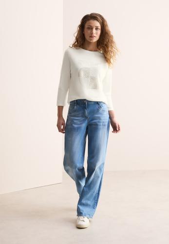 Shirt mit Schimmer-Print L - Vanilla White