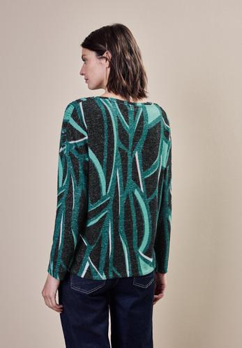 Bedrucktes Langarmshirt L - Black Melange