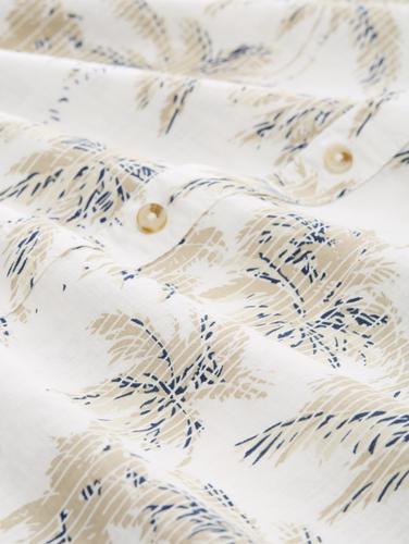 Regular Fit Kurzarmhemd mit Palmen-Print XXL Regular Fit - Off White Stripe Palm Design