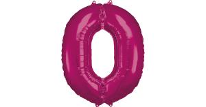 Folienballon 0, pink