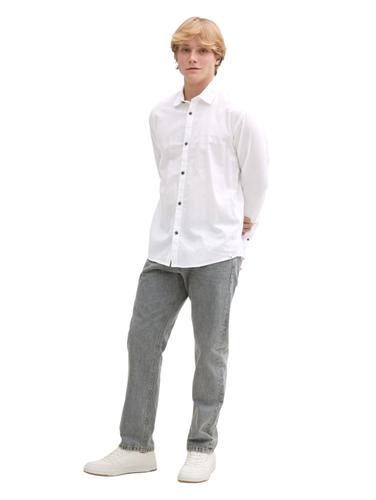 Relaxed Fit Hemd mit Leinenanteil XXL Relaxed Fit - White