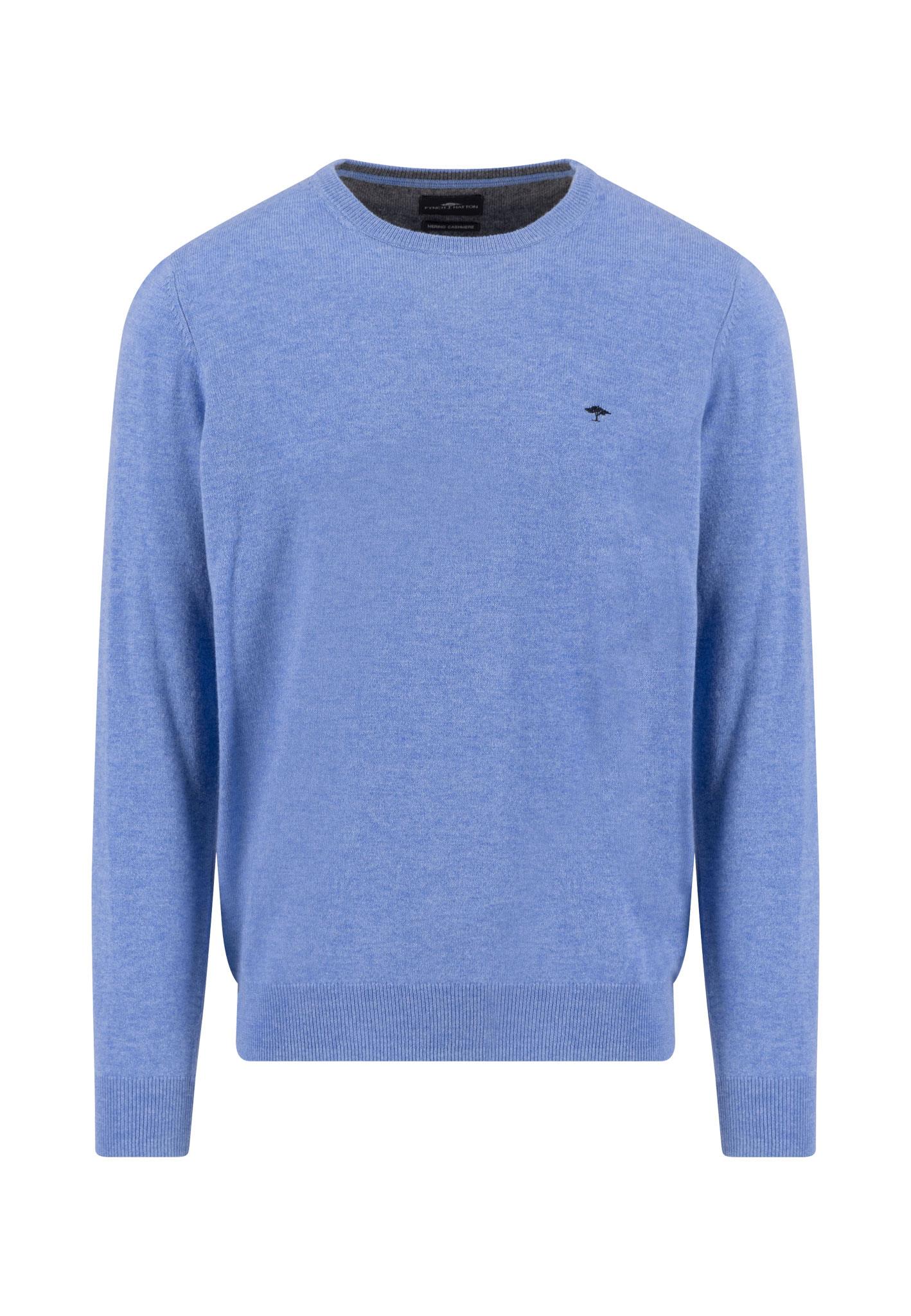 O-Neck, Merino Cashmere XXL Casual Fit - Crystal Blue