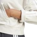 ADIDAS Damen Kapuzensweat Essentials 3-Streifen French Terry Quarter-Zip M in Grau