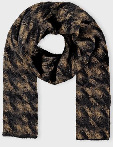 Flauschiger Strickschal OS - Sandy Beige Gemustert