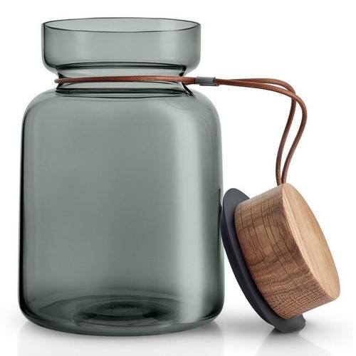 Eva Solo Vorratsglas »Silhouette Rauchglas/Holz/Silikon/Leder 1.5 L«, Glas, (1-tlg)