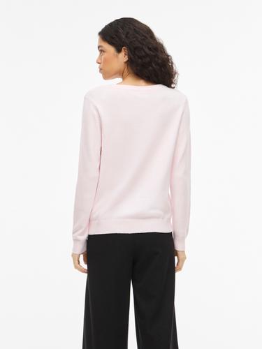 VIRIL O-NECK L/S  KNIT TOP - NOOS S Normal geschnitten - Cherry Blossom