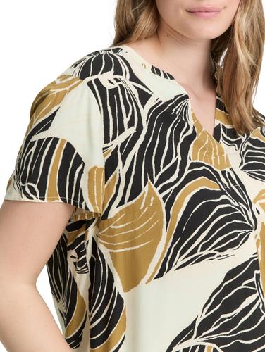 Plus Size - Bluse mit Muster 48 Regular Fit - Neutral Cut Leaves Design