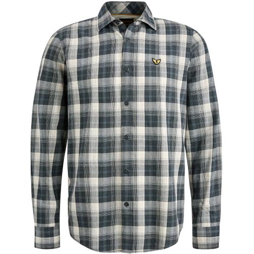Long Sleeve Shirt Twill Yarndyed Check Grau XXL