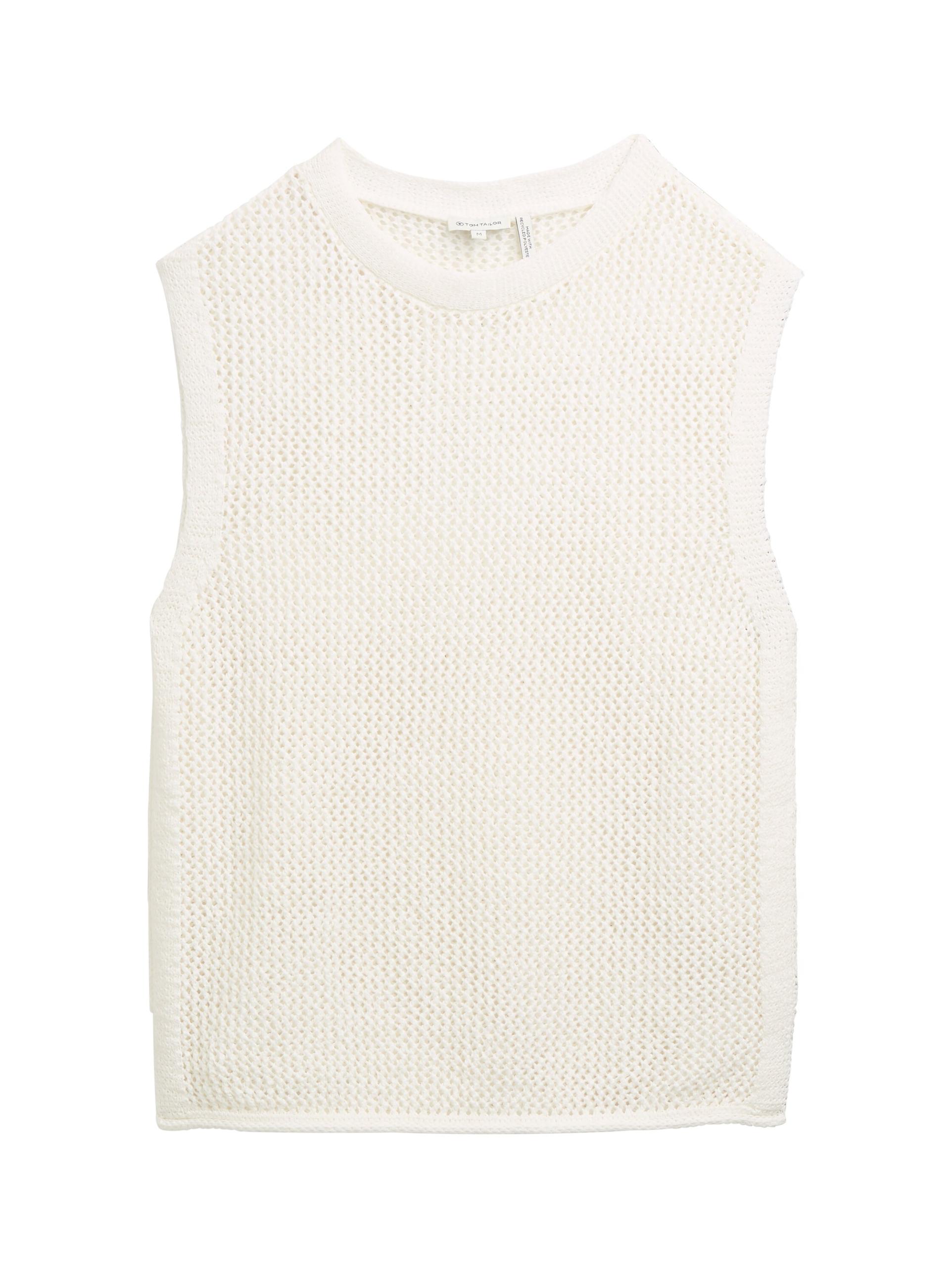 Pullunder mit Lochmuster XXL Regular Fit - Whisper White