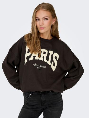 JDYMESA L/S O-NECK EMB SWEAT JRS NOOS L Normal geschnitten - Ganache