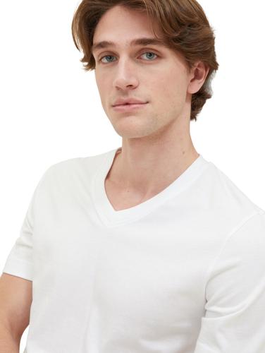 Basic T-Shirt im 2er-Pack mit V-Ausschnitt M Regular Fit - White