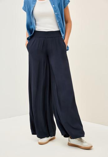 Wide Leg Crepe Hose S/30 - Universal Blue