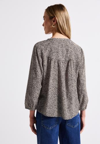 Strukturbluse mit Leo-Muster Beige 38