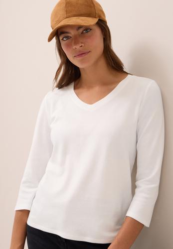 Basic V-Neck Shirt L - Vanilla White