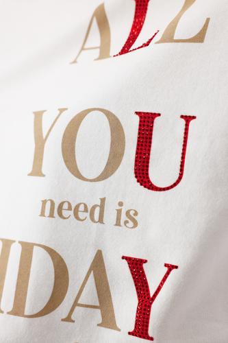T-Shirt mit Schriftdruck 36 - Cream