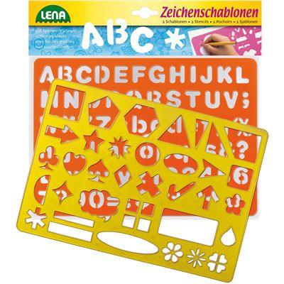 Lena - Pre School - Zeichenschablonen Alphabet und Zahlen und Zeichen