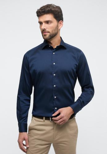Performance Shirt Twill-Stretch Langarm Blau 44/Langarm - 65cm