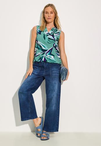 Gemusterte Bluse M - Adriatic Green