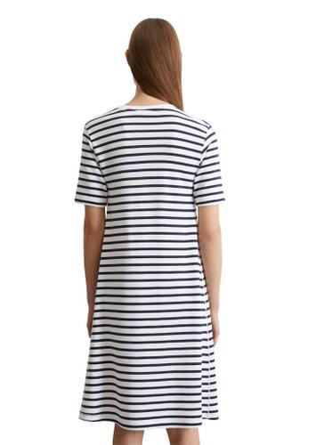 Streifen-Jerseykleid loose M - Multi/ Muted Blue