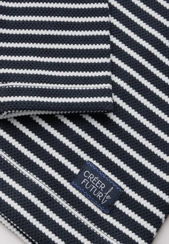 Gestreiftes Strukturshirt S - Universal Blue