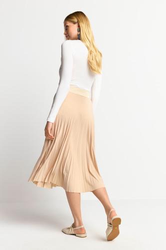 midi plissee skirt Beige 34