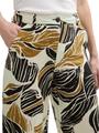 Culotte Hose mit Leinenanteil 44/28 Culotte Fit - Neutral Cut Leaves Design