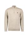Pullover Half Zip 2 Coloured Melange M Regular Fit - Sand