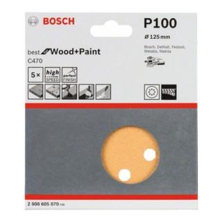 Bosch Schleifblatt C470 für Exzenterschleifer 125 mm 100 8 Löcher Klett