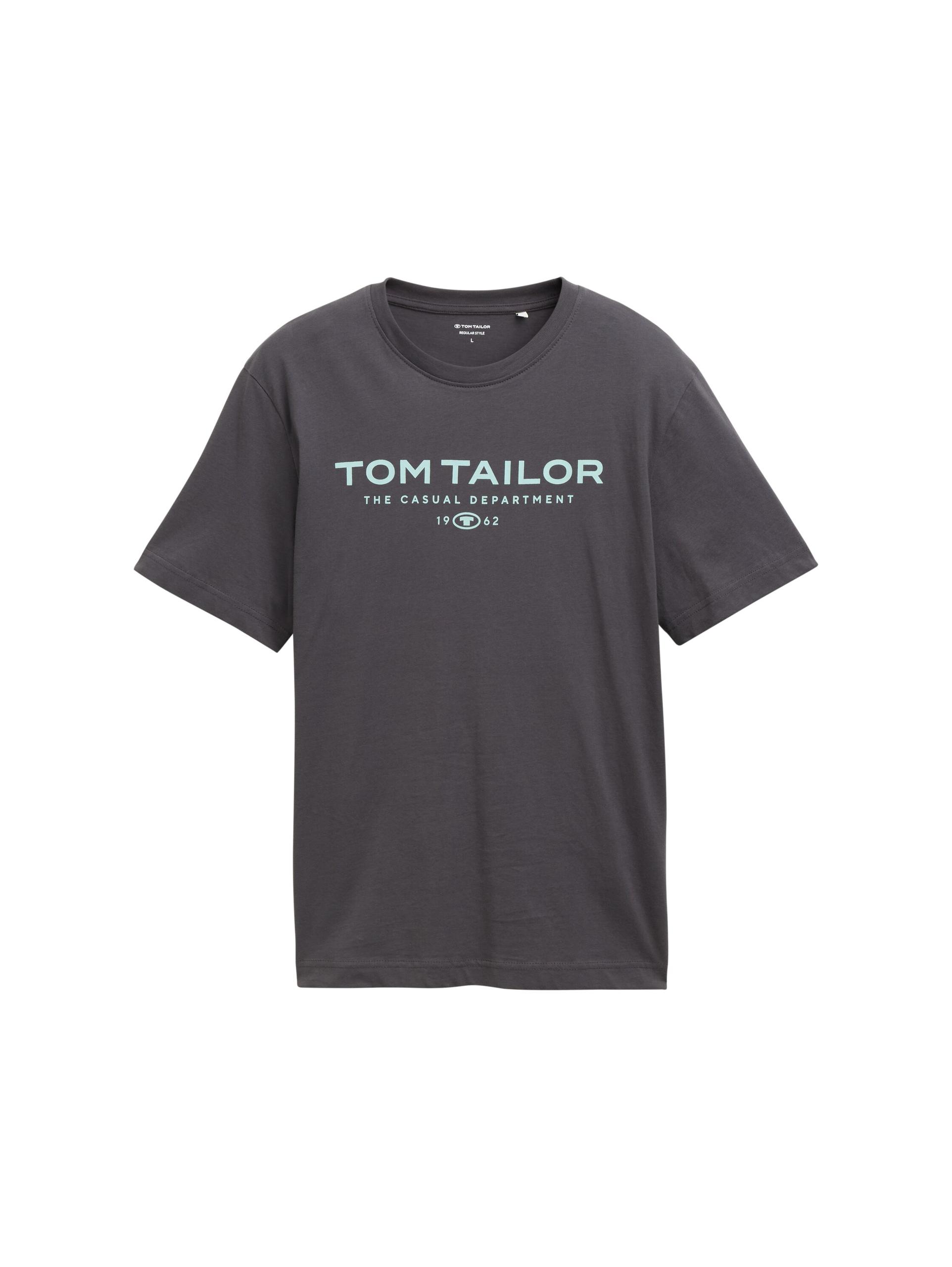 T-Shirt aus Baumwolle mit Logo-Print XXL Regular Fit - Tarmac Grey