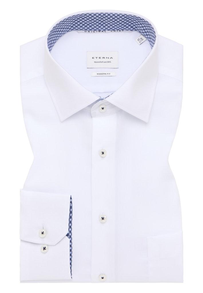 Original Shirt Popeline Langarm Weiß 40/Langarm - 65cm