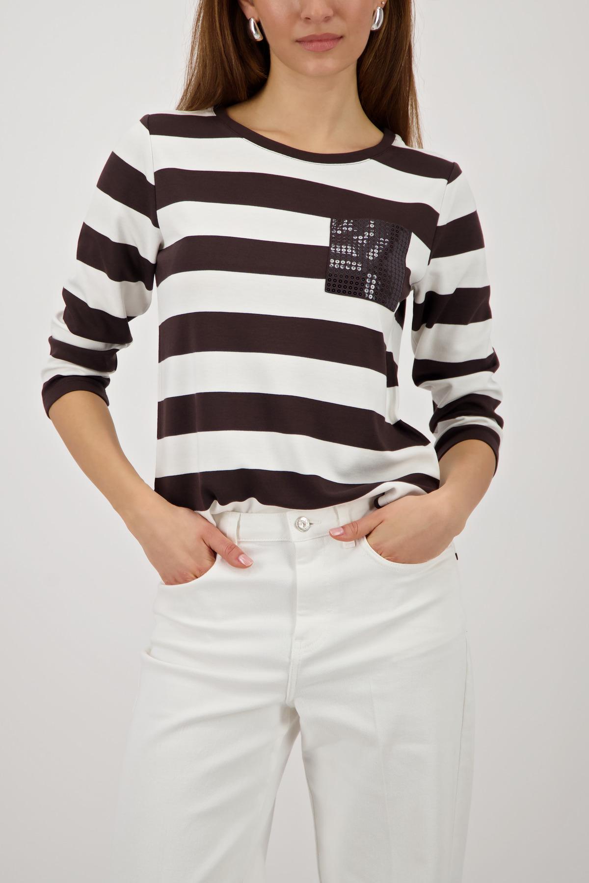 Sweatshirt mit Streifen 42 - Dark Chocolate Ringel