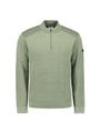 Pullover Half Zip Plated Structure Knit M Regular Fit - Light Moss