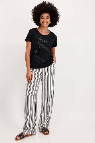 T-Shirt mit Schmuckschrift 36 - Schwarz