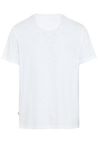 Kurzarm Henleyshirt aus reiner Baumwolle Weiß 4XL