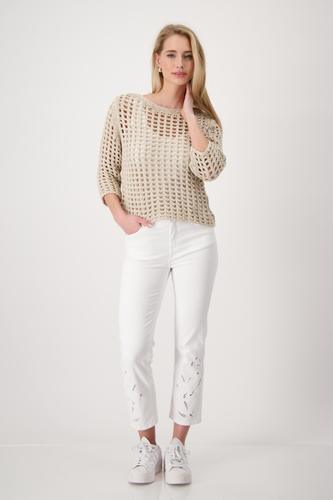 Netzpullover mit Lurex 36 - Camel