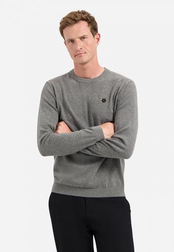 Pullover Crewneck 2 Coloured Melange XXL Regular Fit - Grey Melange