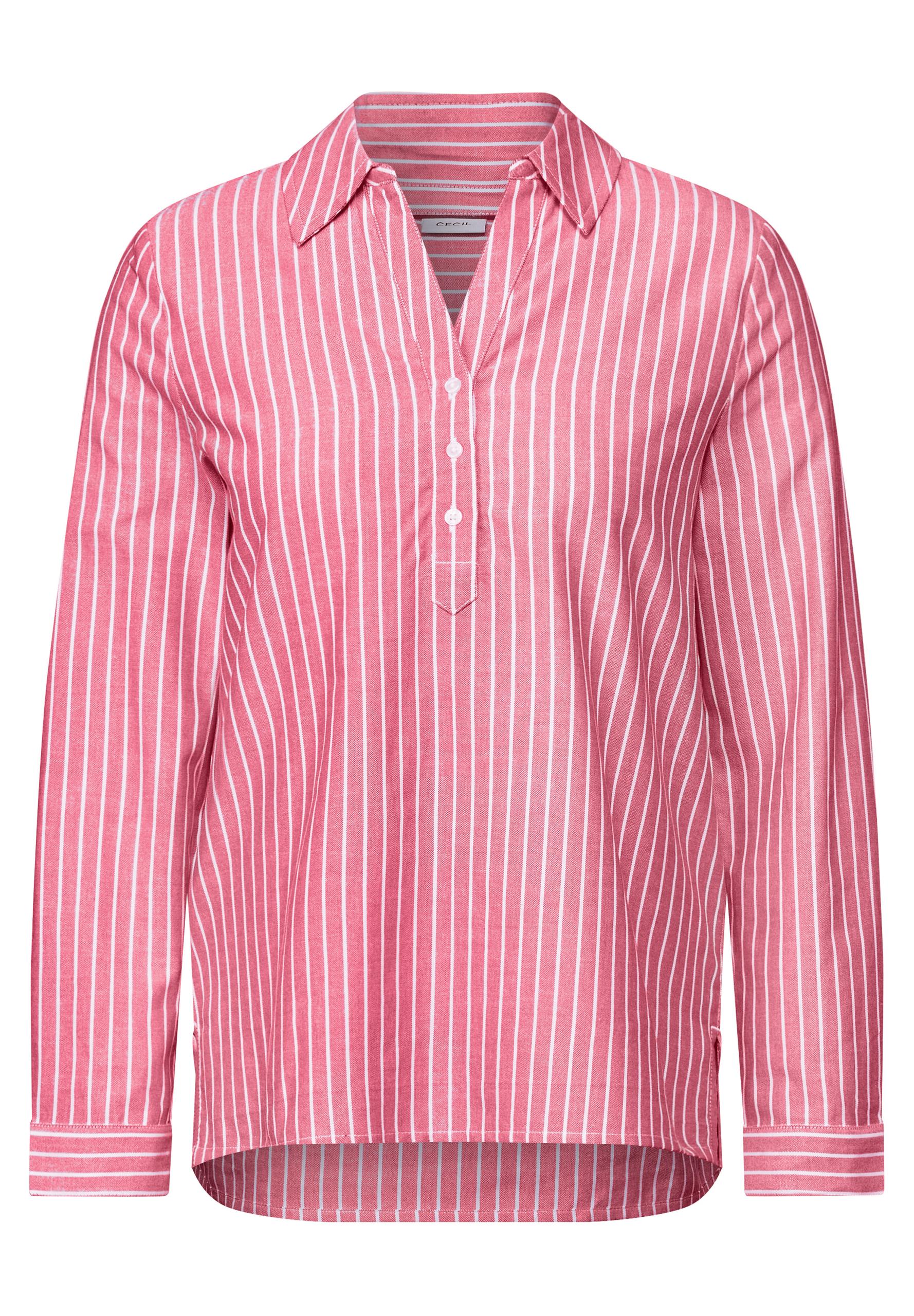 Gestreifte Oxford Bluse S - Granita Red
