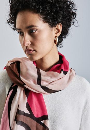Gemusterter Schal Beige A