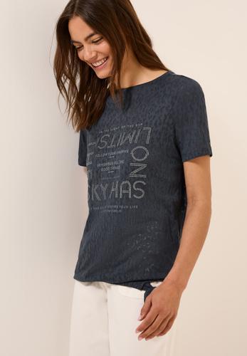 T-Shirt mit Schmucksteinen L - Volcanic Grey