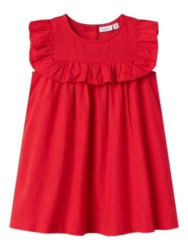 NMFFALINNEN CAPSL DRESS 92 Normal geschnitten - Chinese Red